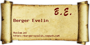Berger Evelin névjegykártya